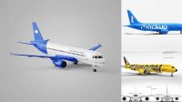 1103+ Aircraft PSD Mockup Front view Editable Graphic Design Files