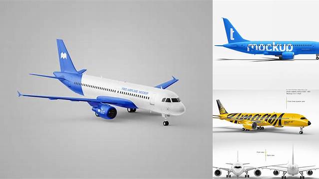 1103+ Aircraft PSD Mockup Front view Editable Graphic Design Files