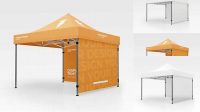 1107+ Advertising Display Tent PSD Mockup Half Side View High-Angle Shot Creative Layered Design File