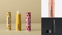 1107+ Matte Lip Balm Tube PSD Mockup High-Resolution Editable PSD