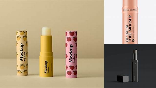 1107+ Matte Lip Balm Tube PSD Mockup High-Resolution Editable PSD