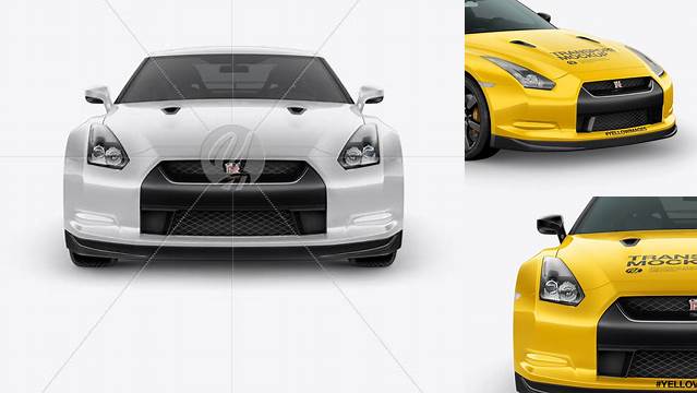 1113+ Nissan GTR PSD Mockup Front view Best for Showcase