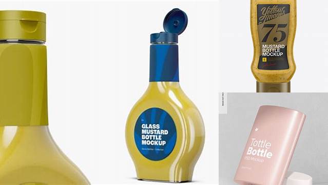 1118+ Plastic Tottle Bottle with Mustard PSD Mockup Elegant and Stylish Mockup