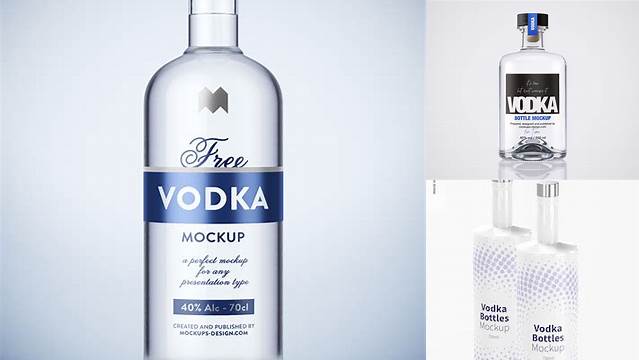 1118+ Vodka Bottle PSD Mockup Front View Premium Design Freebie