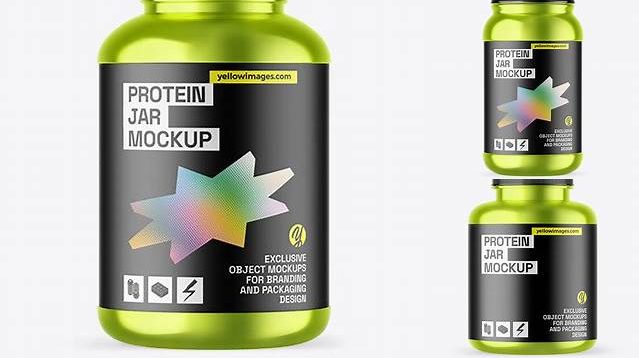 1122+ Metallic Protein Jar PSD Mockup Premium Design Freebie