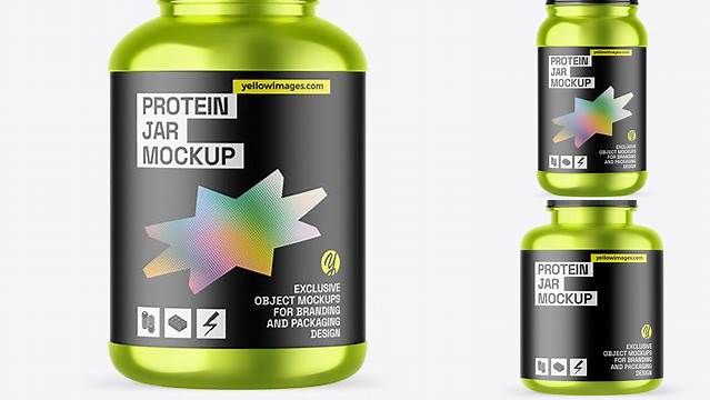 1122+ Metallic Protein Jar PSD Mockup Premium Design Freebie