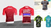 1125+ Women's Cycling Jersey PSD Mockup Front View Download Free PSD