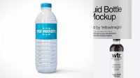 1129+ PET Black Water Bottle with Paper Label PSD Mockup Professional Quality PSD Freebie