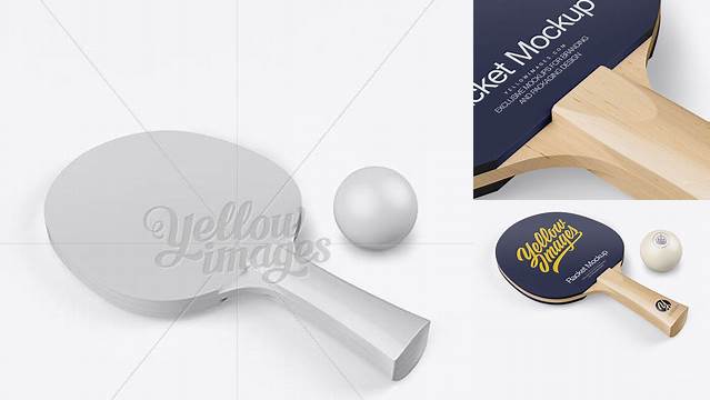 1135+ Glossy Ping Pong Paddle with Ball Halfside View Free Downloadable Graphic Resource