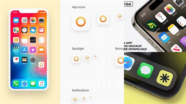 1136+ Iphone App Icon Mockup Stylish PSD for Free