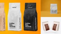 1137+ Coffee Bag PSD Mockup / Front 3/4 View Versatile Mockup for Designers