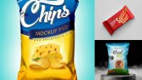 1139+ Snacks Flow Pack PSD Mockup High-Quality PSD Files