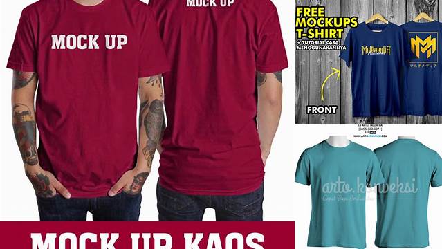 1140+ Mock Up Kaos Depan Belakang Psd Easy Editable