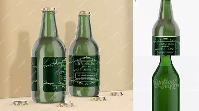 1141+ 330ml Stubby Green Handy Bottle PSD Mockup Premium Freebie for Designers