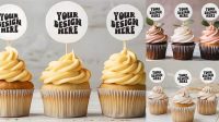 1142+ Cupcake Topper Mockup Free Versatile Mockup for Designers