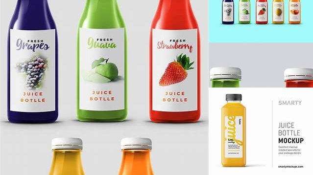 1144+ Glossy Plastic Juice Bottle PSD Mockup Professional Quality Freebie PSD File