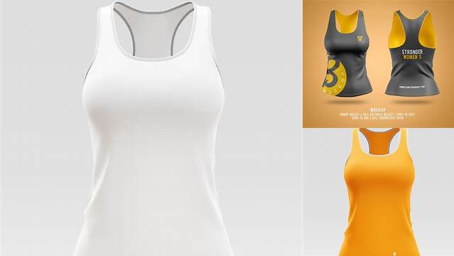 1147+ Woman's Tank Top PSD Mockup Half Side View Editable Photoshop File