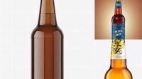 1149+ 330ml Beer Bottle with Amber Ale PSD Mockup PSD Download