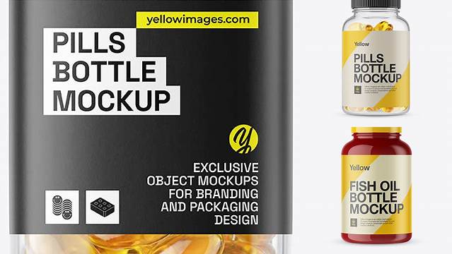 1149+ Clear Plastic Fish Oil Bottle PSD Mockup Best Free Mockup PSD