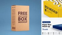 1149+ Paper Box PSD Mockup Halfside View Premium Design Freebie