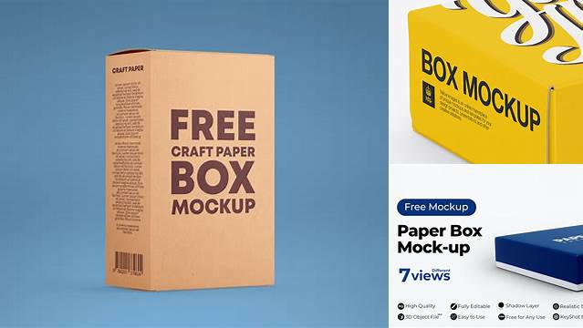 1149+ Paper Box PSD Mockup Halfside View Premium Design Freebie