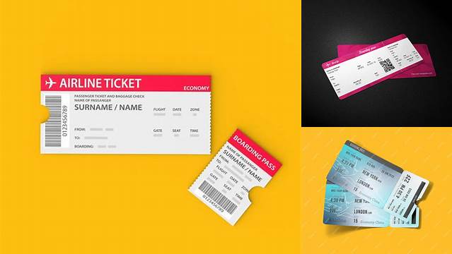 1150+ Plane Ticket Mockup Mockup PSD