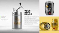 1151+ 20L Beer Keg PSD Mockup Smart Editable Design Mockup