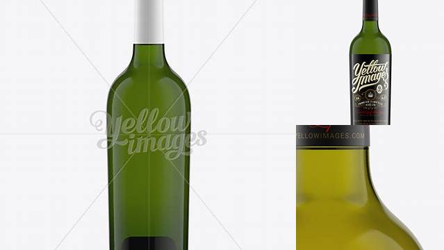 1151+ 75cl Aleka Emerald Green Bottle with White Wine PSD Mockup Download Free Editable PSD Template