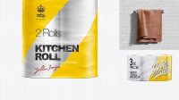 1154+ Paper Kitchen Towel 2 Rolls PSD Mockup Exclusive Free Photoshop Mockup