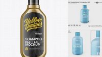 1155+ 400ml Metallic Shampoo Bottle PSD Mockup High-End PSD Download