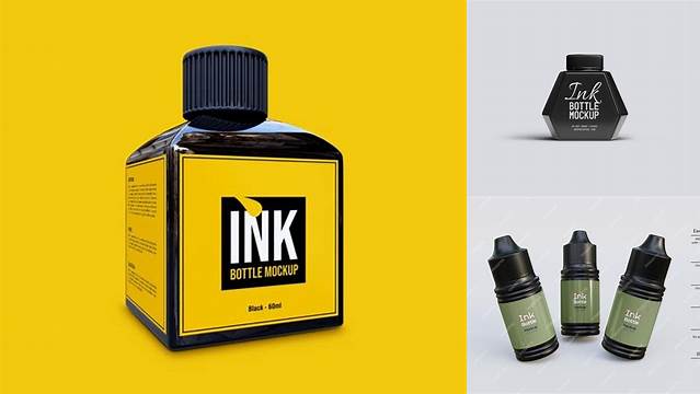 1158+ Ink Bottle Mockup Editable PSD File