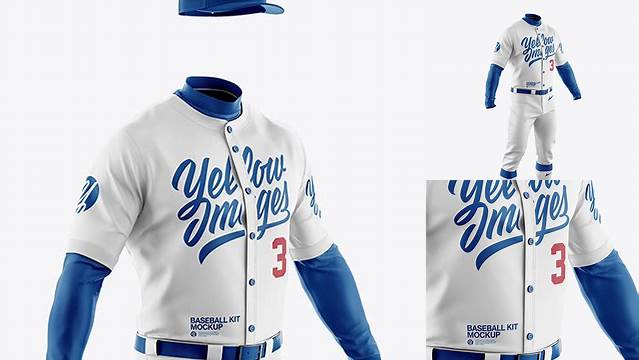 1158+ Men’s Full Baseball Kit PSD Mockup Half Side View Advanced and Editable PSD Template Free