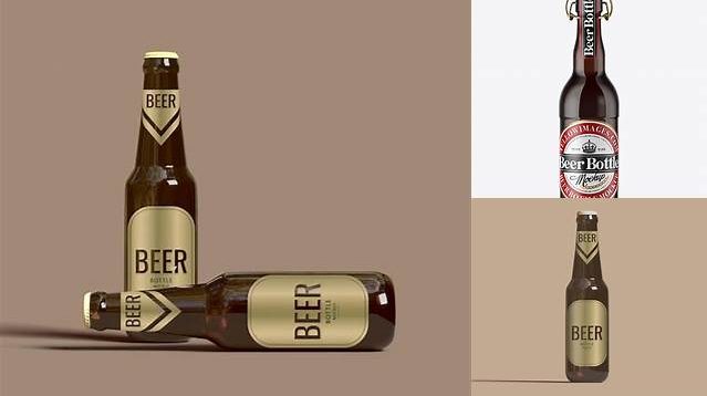 1159+ 500ml Amber Beer Bottle With Swing Top PSD Mockup Modern and Unique Freebie PSD