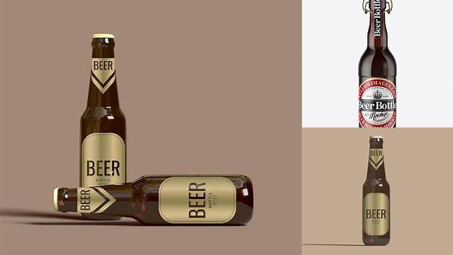 1159+ 500ml Amber Beer Bottle With Swing Top PSD Mockup Modern and Unique Freebie PSD