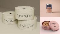 1163+ Round Paper Tin Box PSD Mockup PSD for Creative Projects