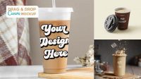 1164+ Ice Coffee Mockup Elegant Free Graphic Resource