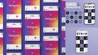 1164+ Instagram Grid Mockup Creative Design Mockup