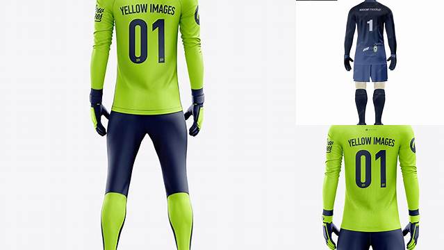 1169+ Men’s Full Soccer Goalkeeper Kit with Pants PSD Mockup Back View Creative and Modern PSD Freebie