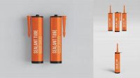 1171+ Silicone Sealant Tube PSD Mockup Editable and Customizable PSD