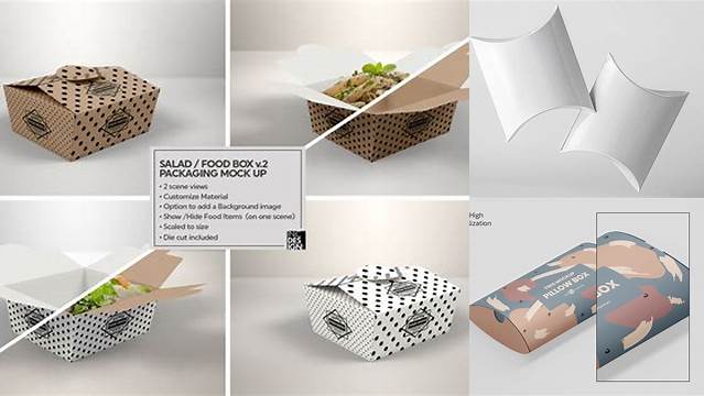 1171+ Two Textured Pillow Boxes PSD Mockup Half Side View Elegant and Versatile PSD Resource