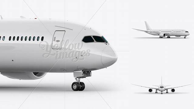 1174+ Boeing 787 PSD Mockup Front View High-End Creative PSD Template