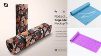 1175+ Yoga Mat PSD Mockup Half SIde View High-Angle Shot Free Graphic Mockup PSD