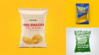 1178+ Matte Snack Package PSD Mockup Front View Free PSD