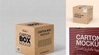 1178+ Textured Matte Square Carton Box PSD Mockup Half Side View Layered PSD File Free Download