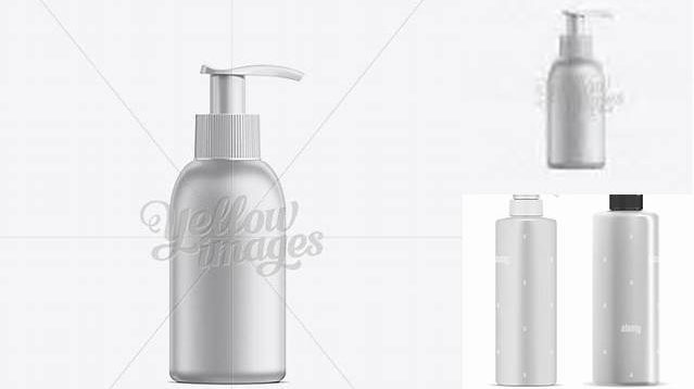 1180+ White Plastic Cosmetic Bottle with Batcher 100 ml Fully Customizable Mockup PSD Free