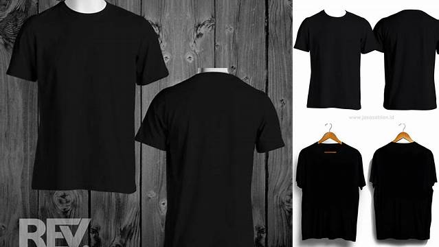 1181+ Mockup Kaos Hitam Polos Depan Belakang Customizable Design Files