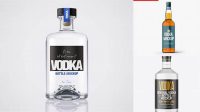 1184+ Square Clear Glass Bottle With Vodka PSD Mockup Premium Design Freebie