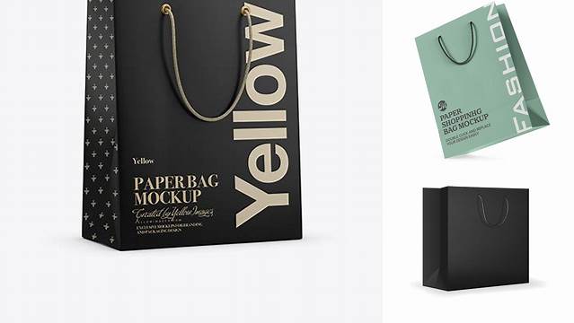 1187+ Matte Paper Bag With Rope Handle PSD Mockup Front View Exclusive and Stylish Design PSD