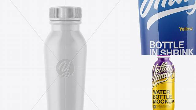 1193+ 3oz Plastic Bottle In Shrink Sleeve PSD Mockup Free Creative Design