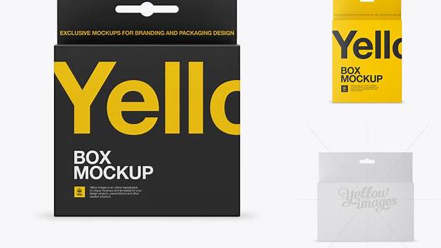 1193+ Matte Paper Box with Hang Tab PSD Mockup Front View Exclusive Editable PSD File